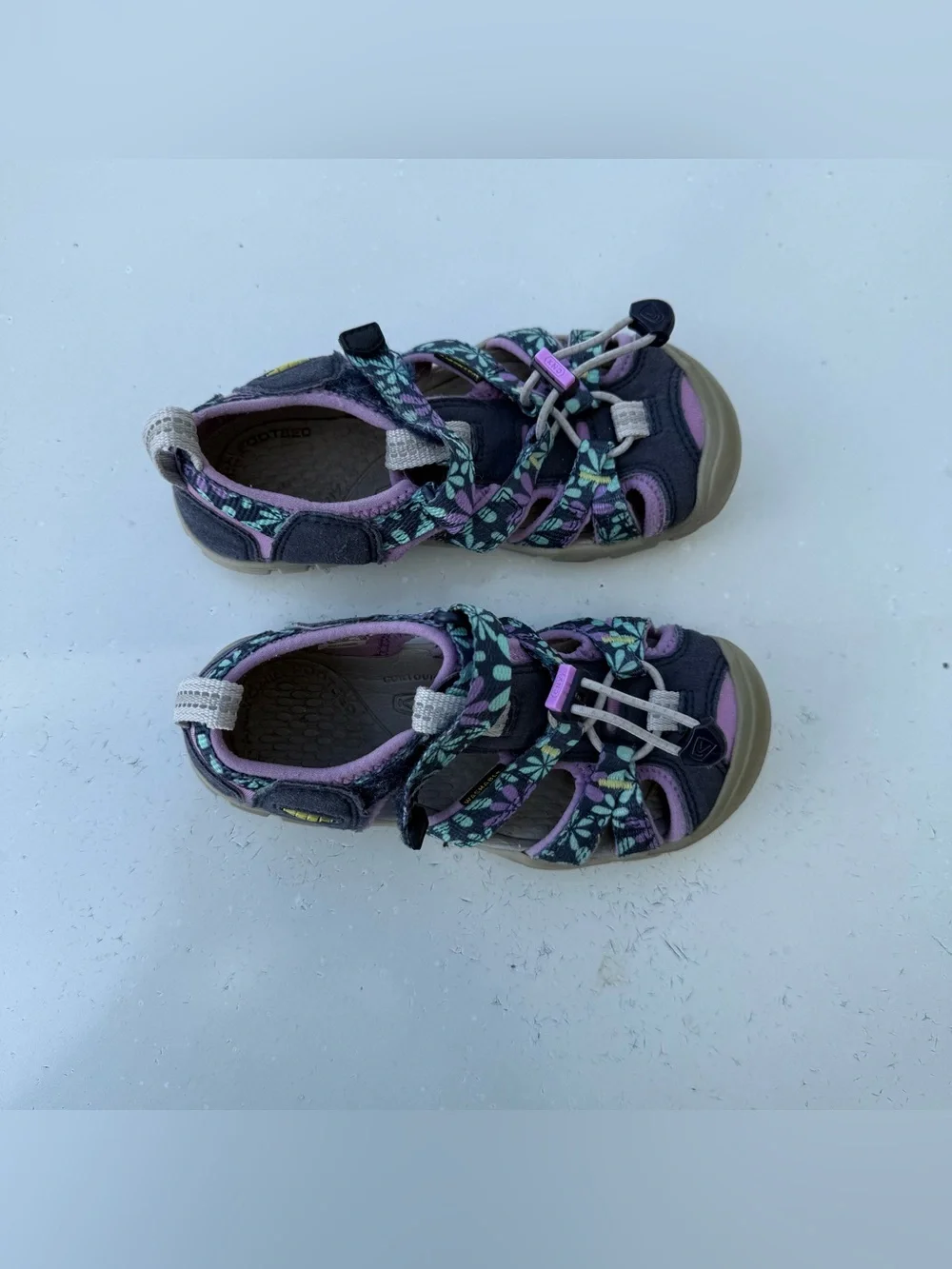 KEEN Kids Purple Floral Sandals - Closed-Toe Outdoor Shoes Size 11C